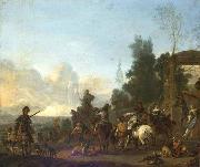 Carel Van der Pluym Departure for hunting oil painting